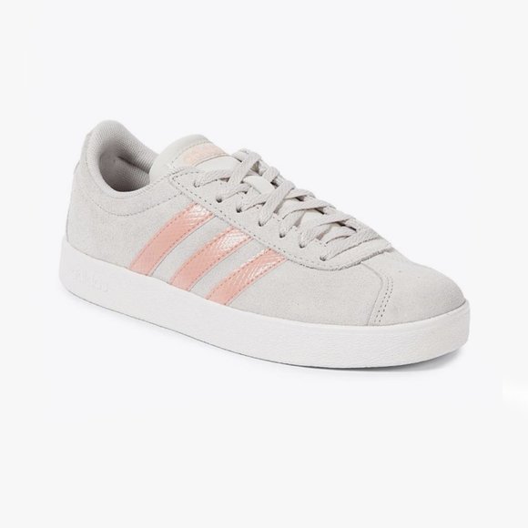adidas | NEW VL COURT 2.0 Sneakers Grey Pink US10